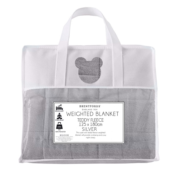 TEDDY WEIGHTED BLANKET SILVER 6KG 125 x 180cm